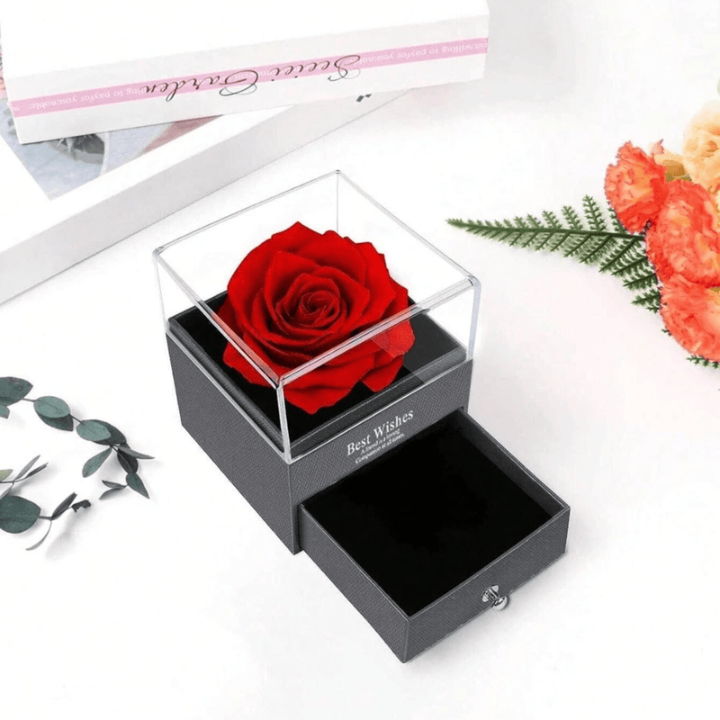 Beautiful Surprise Gift For Her - Pure Silver Necklace In Rose Drawer Box Gift Set