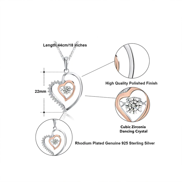 Unique Gift For Working Wife - Pure Silver Luxe Heart Necklace Gift Set