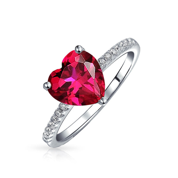 Red Heart Ring 925 Sterling Silver Adjustable Size