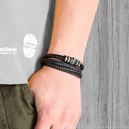 Special Gift For Male Partner - Handmade Woven Multi Layer Bracelet With Message Card