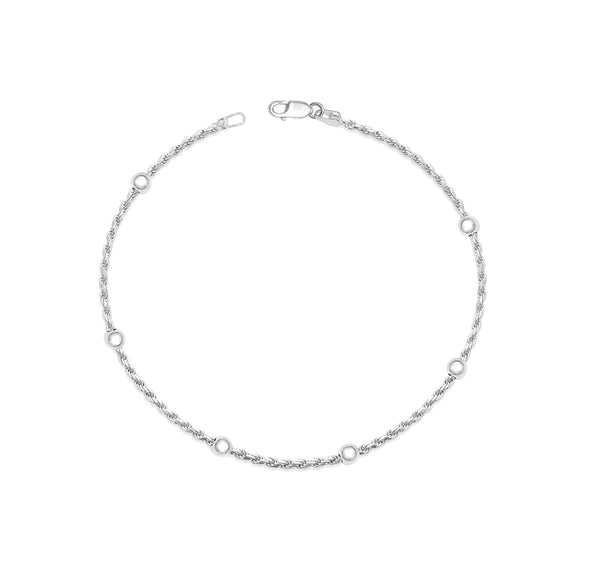 925 Sterling Silver Venetian Chain Beach Anklets for Women 1PC