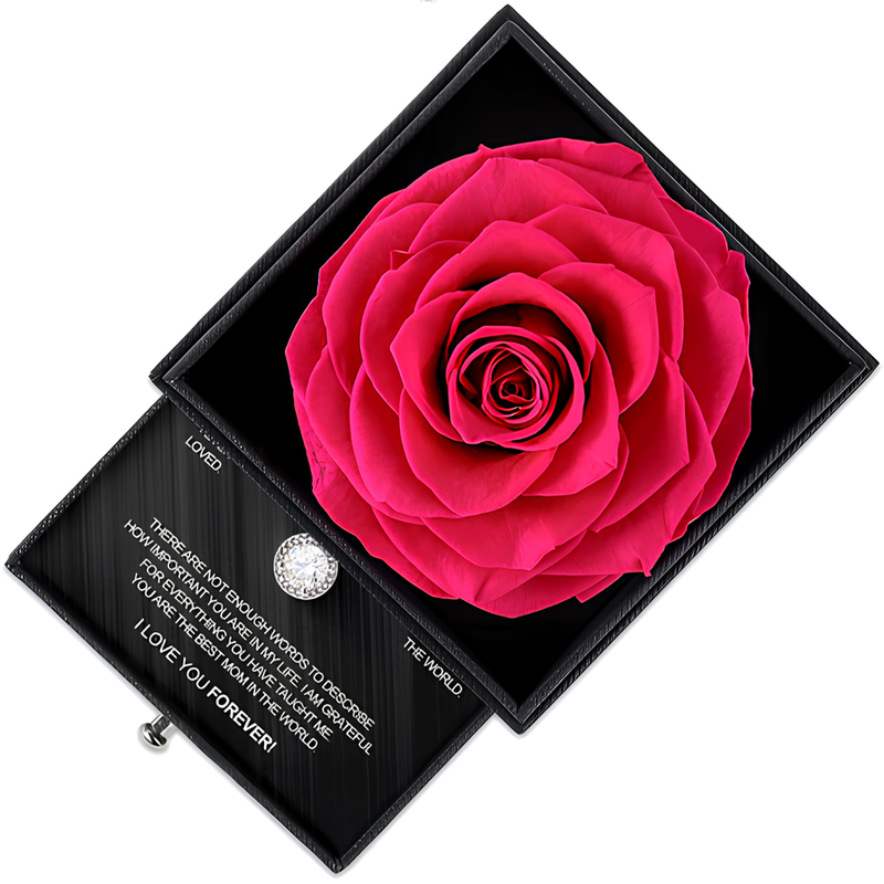 Lovely Gift For Mom 2025 - Pure Silver Necklace In Rose Drawer Box Gift Set