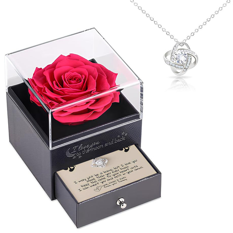 Unique Gift For Mom to be/ New Mom - Pure Silver Necklace In Rose Drawer Box Gift Set