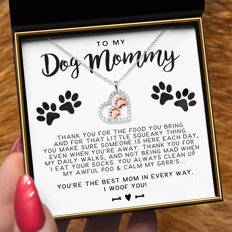 Perfect Gift for Dog Mom - Pet Paw Pure Silver Necklace Gift Set