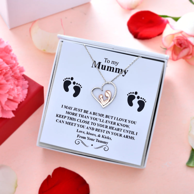 Best Heartfelt Gift for Mom to be - Mom & Baby Pure Silver Necklace Gift Set