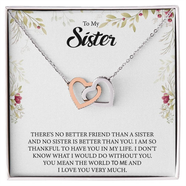 Special Gift For Sister 2024 - Pure Silver Interlocking Hearts Necklace Gift Set