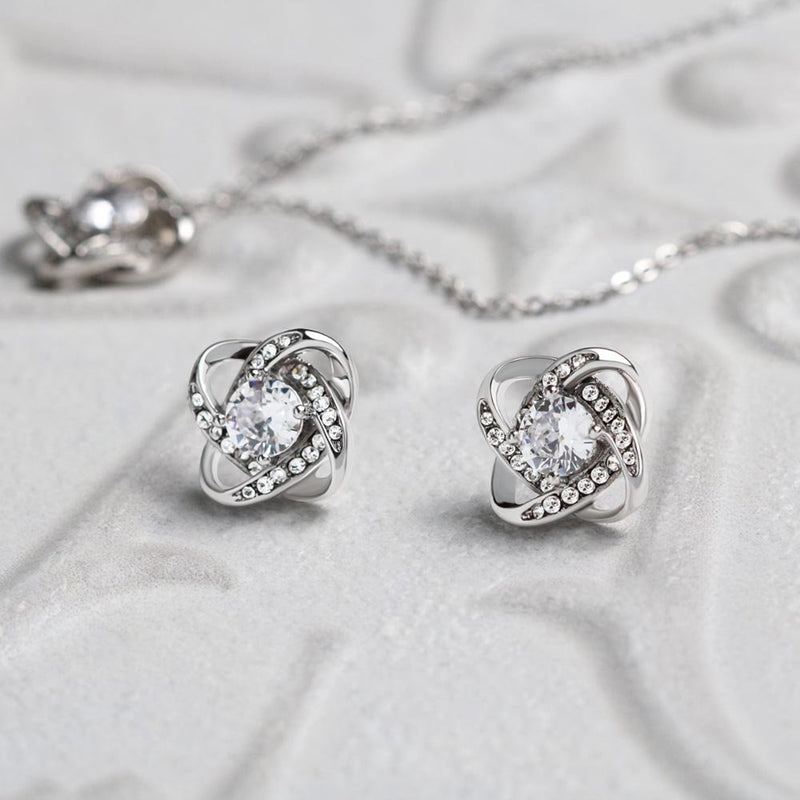 Romantic Gift Idea for Wife - Pure Silver Necklace & Earrings Complete Gift Set