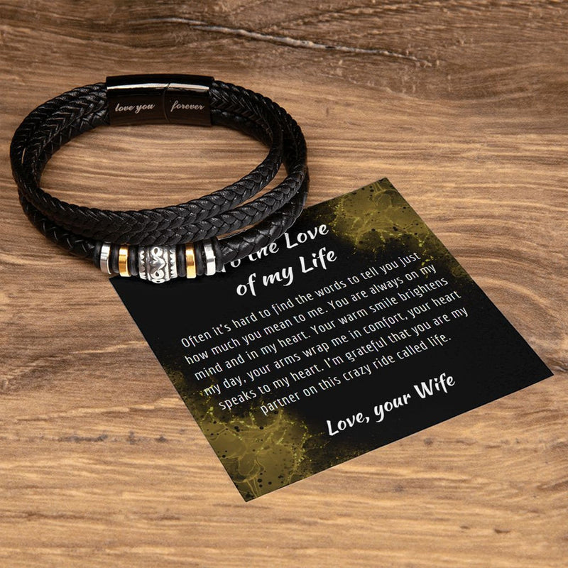 Most Special Gift For Husband From Wife - Handmade Multi Layer Bracelet With Message Card