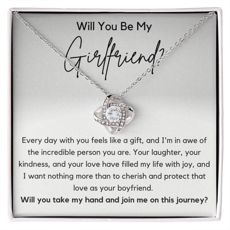 Will You Be My Girlfriend? Proposal Gift For Female - Pure Silver Necklace Gift Set