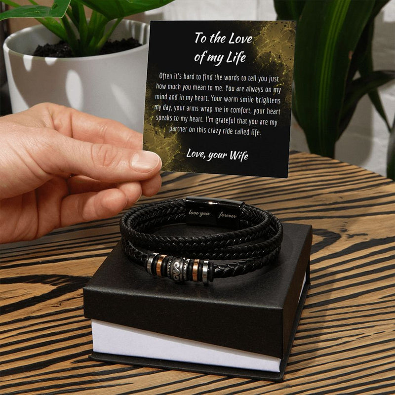 Most Special Gift For Husband From Wife - Handmade Multi Layer Bracelet With Message Card