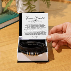 Meaningful Gift For Male Partner - Handmade Woven Multi Layer Bracelet With Message Card