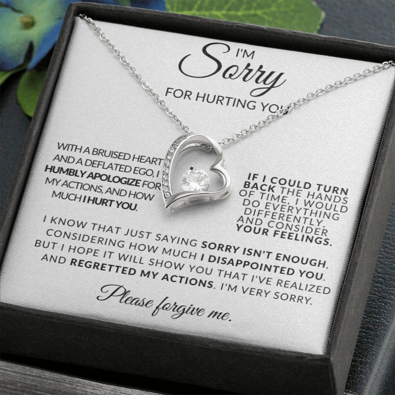 "Sorry For Hurting You" Apology Gift For Her - Pure Silver Necklace Gift Set