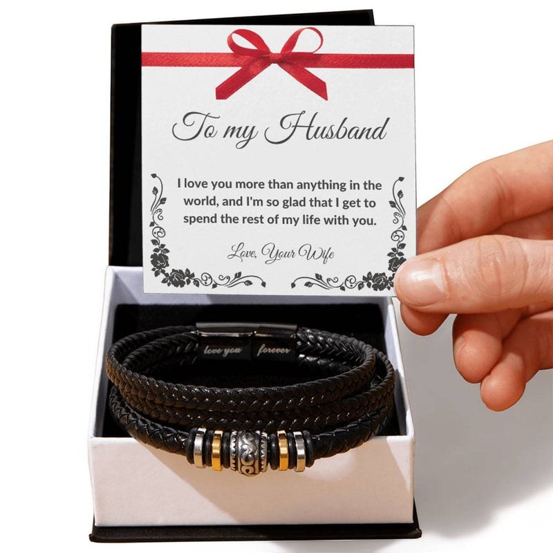 Perfect Gift For Husband - Handmade Woven Multi Layer Bracelet With Message Card