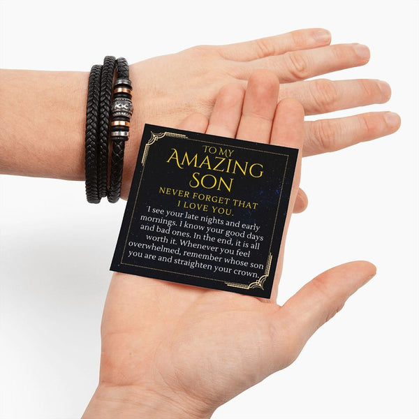 To My Amazing Son Gift | Handmade Leather Bracelet For Men