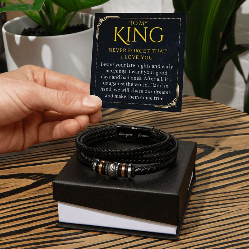 Special Gift For Male Partner - Handmade Woven Multi Layer Bracelet With Message Card