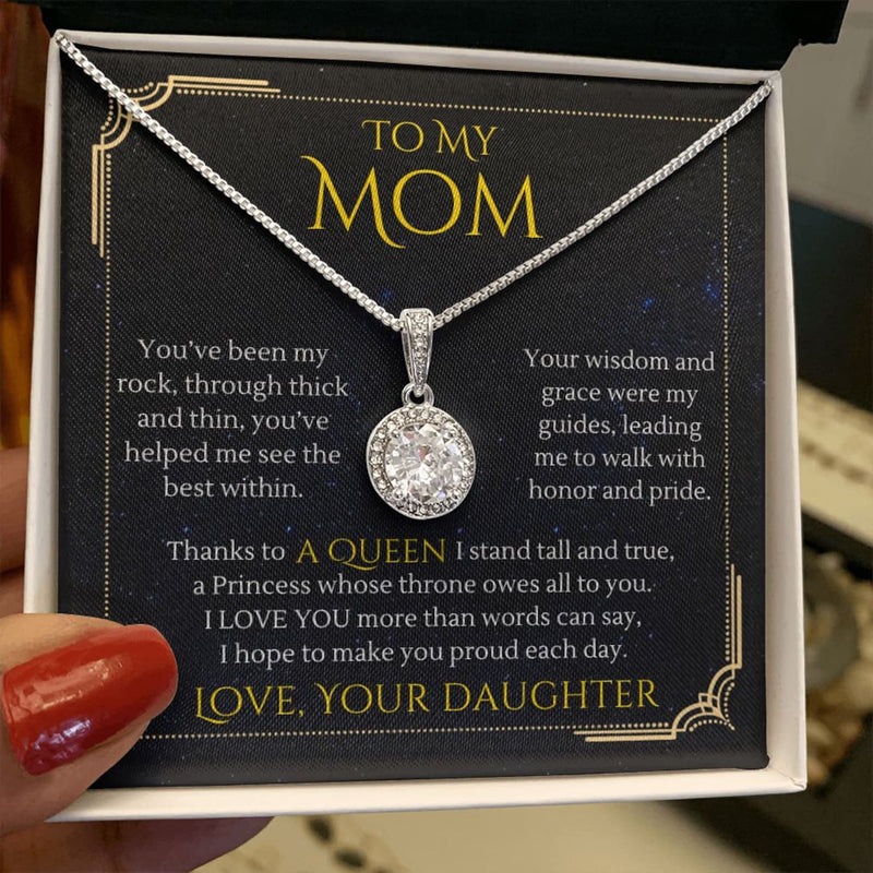 To My Mom Gift from Daughter - Pure Silver Necklace Gift Set