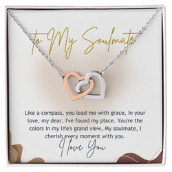 Amazing Gift For Soulmate 2024 - Pure Silver Interlocking Hearts Necklace Gift Set