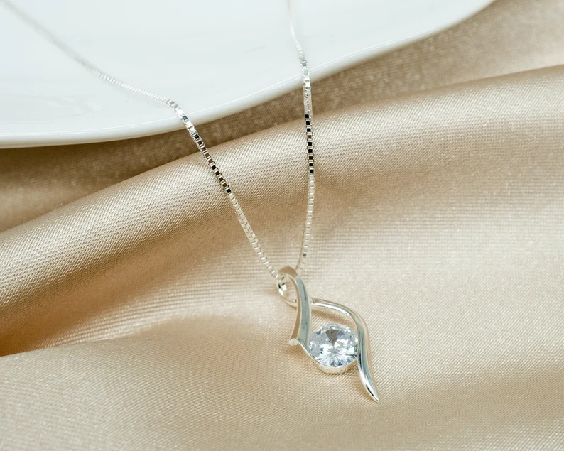 Best Gift From Brother To Sister - 925 Sterling Silver Swirl Necklace Gift Set