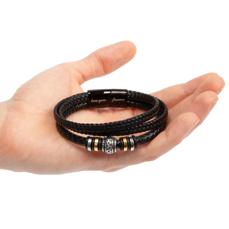 Meaningful Gift For Male Partner - Handmade Woven Multi Layer Bracelet With Message Card