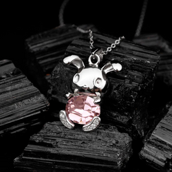 Swarovski Crystal Bunny/Rabbit Necklace - Pure Silver Pendant Set