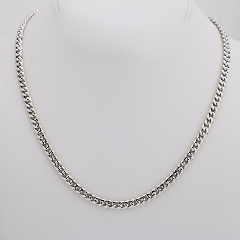 Cuban Pure Silver Chain For Men - 20 Inches